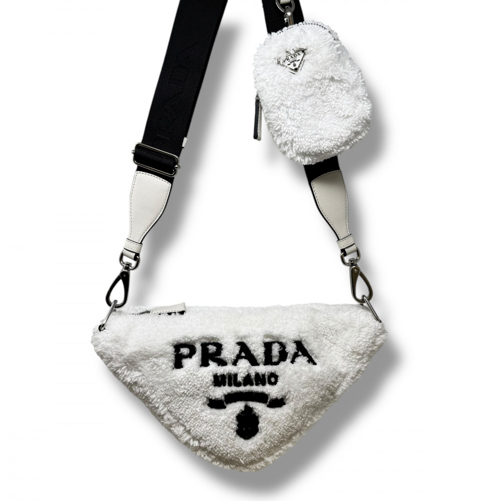 PRADA TRIANGLE SPUGNA BIANCA