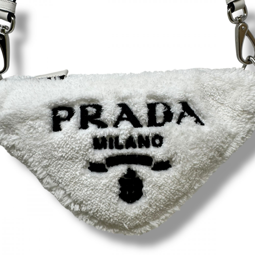 PRADA TRIANGLE SPUGNA BIANCA