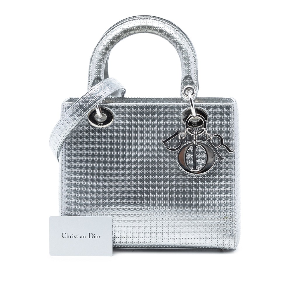LADY DIOR Medium Metallic...