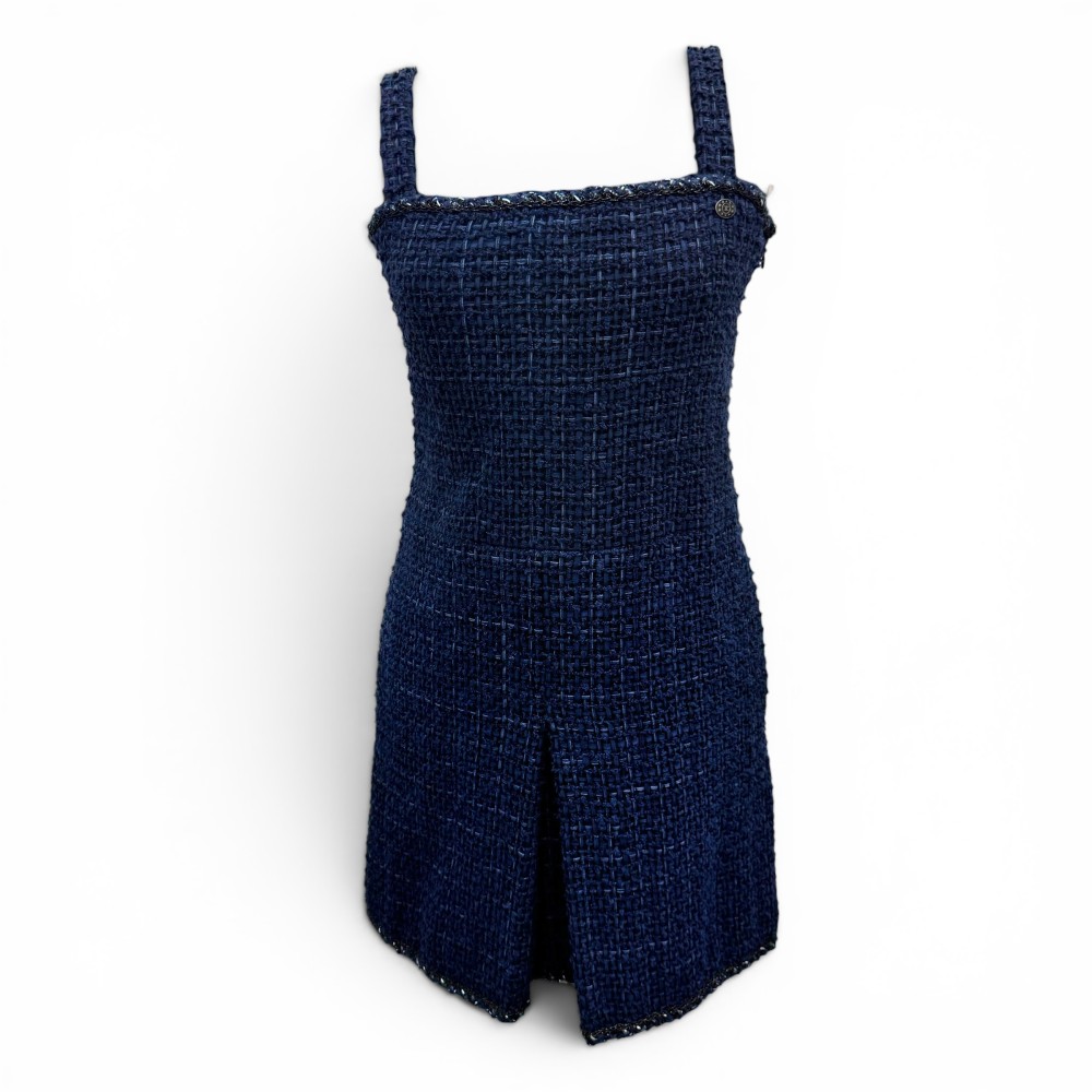 CHANEL ABITO IN TWEED BLU