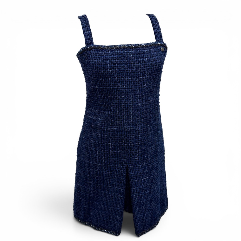 CHANEL ABITO IN TWEED BLU